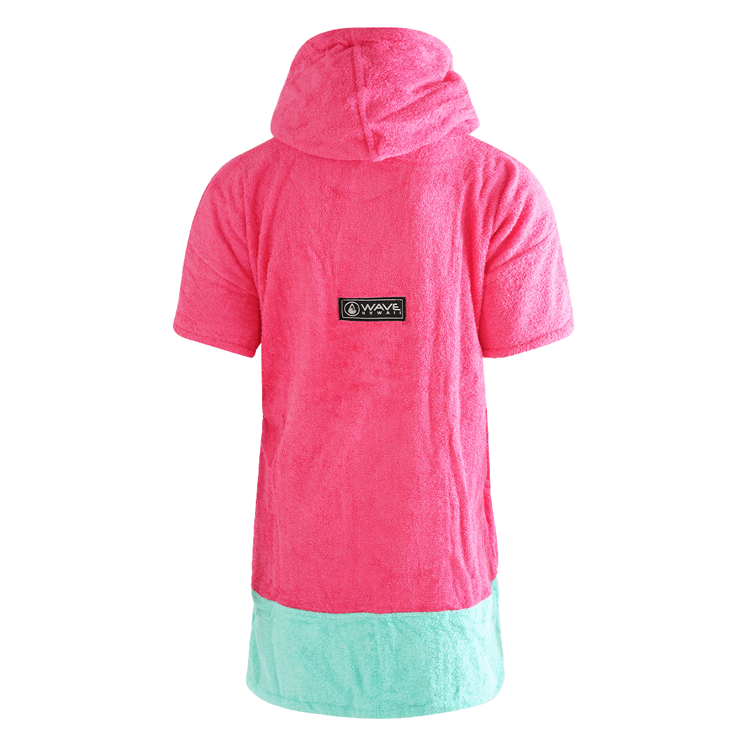 Poncho Pink Wave XS, Baumwolle Velours Kids Ponchos WAVE HAWAII