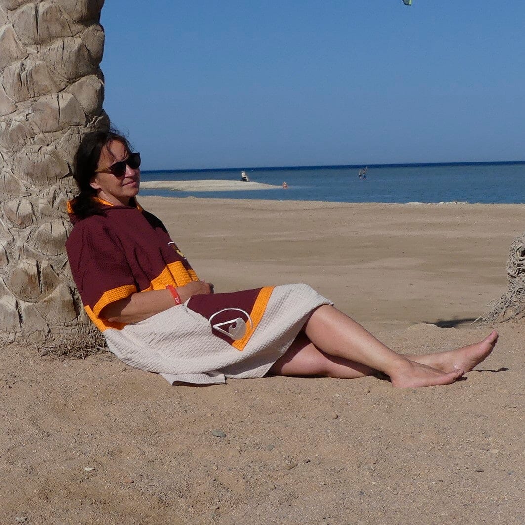 Travel Poncho Porlamar, Baumwolle Waffle Piquee Travel Ponchos UNISEX MODELL
