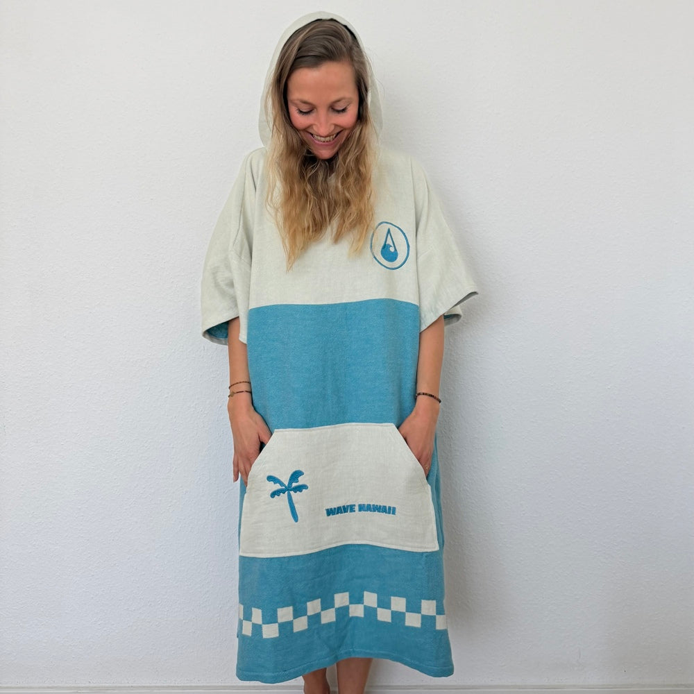 Poncho de Voyage Pahoa, Coton Waffle Piquee