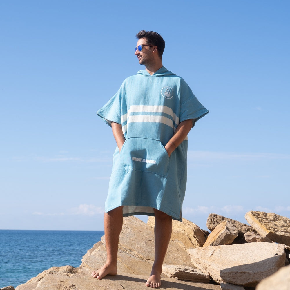 Poncho de Voyage Pahoa, Coton Waffle Piquee