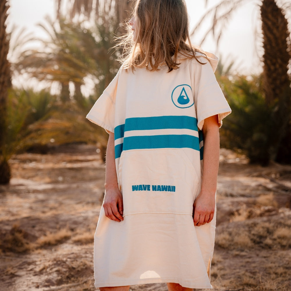 Poncho de Voyage Pahoa, Coton Waffle Piquee