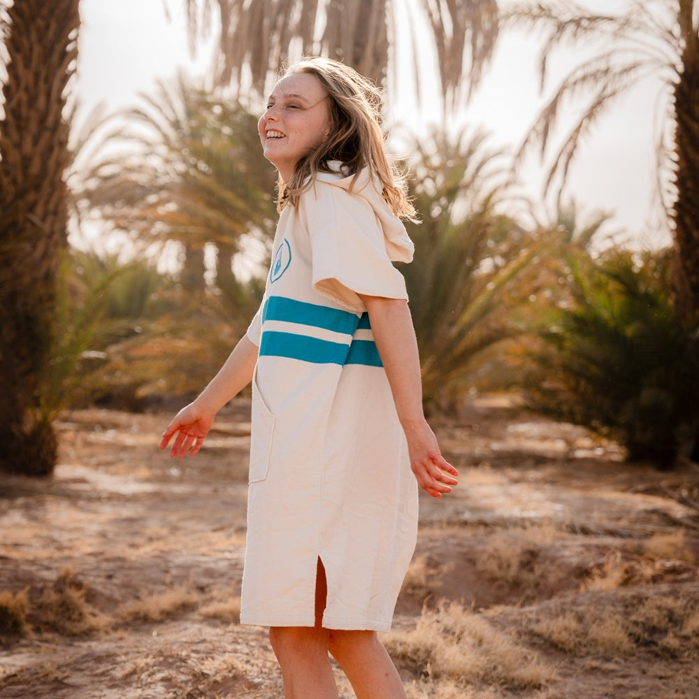 Poncho de Voyage Pahoa, Coton Waffle Piquee