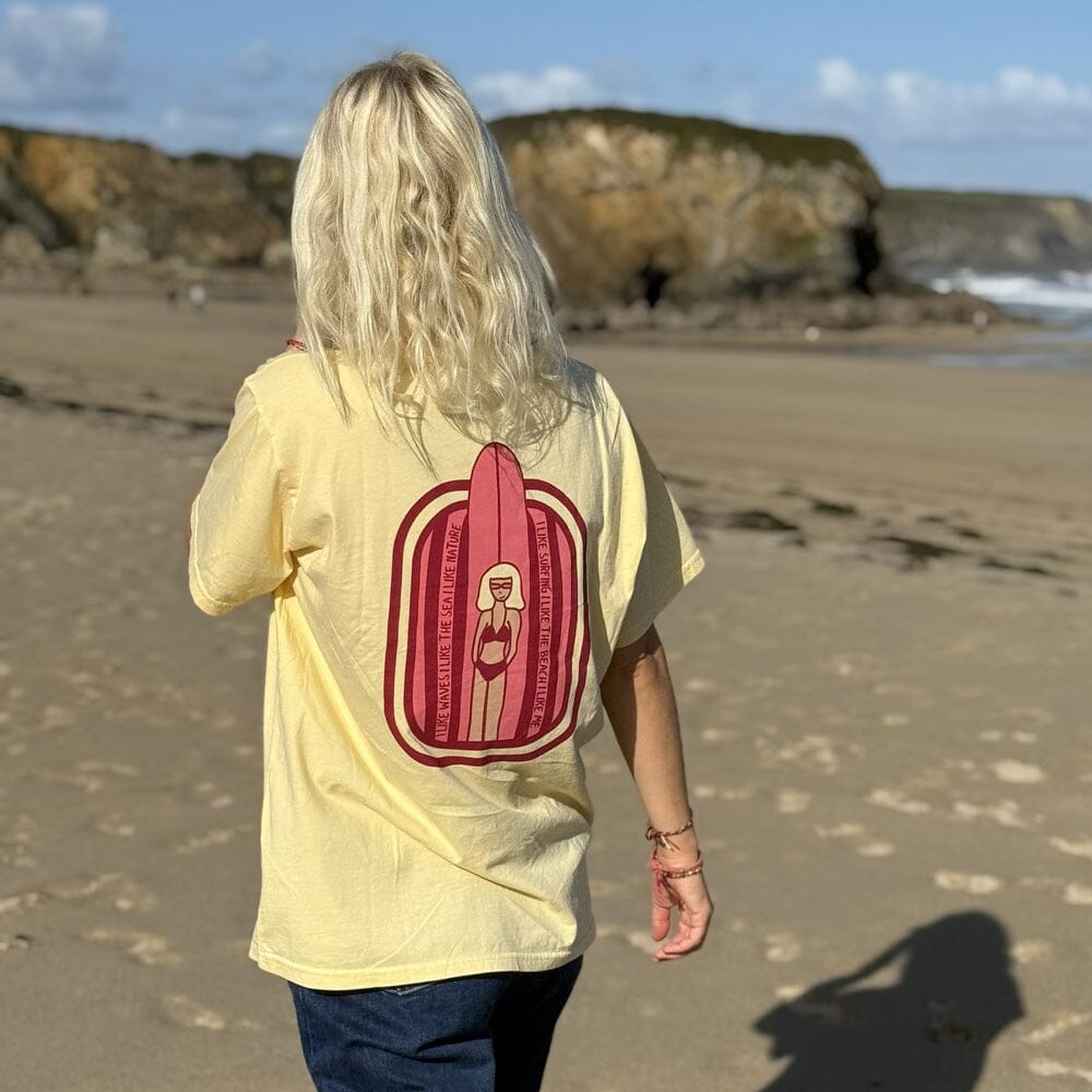 T-Shirt Surfergirl, Bio Baumwolle, Unisex Relaxed Fit T-Shirt WAVE HAWAII