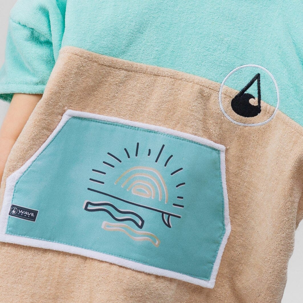 Ponchini Dropsi, Baumwolle Velours Kids Ponchos WAVE HAWAII