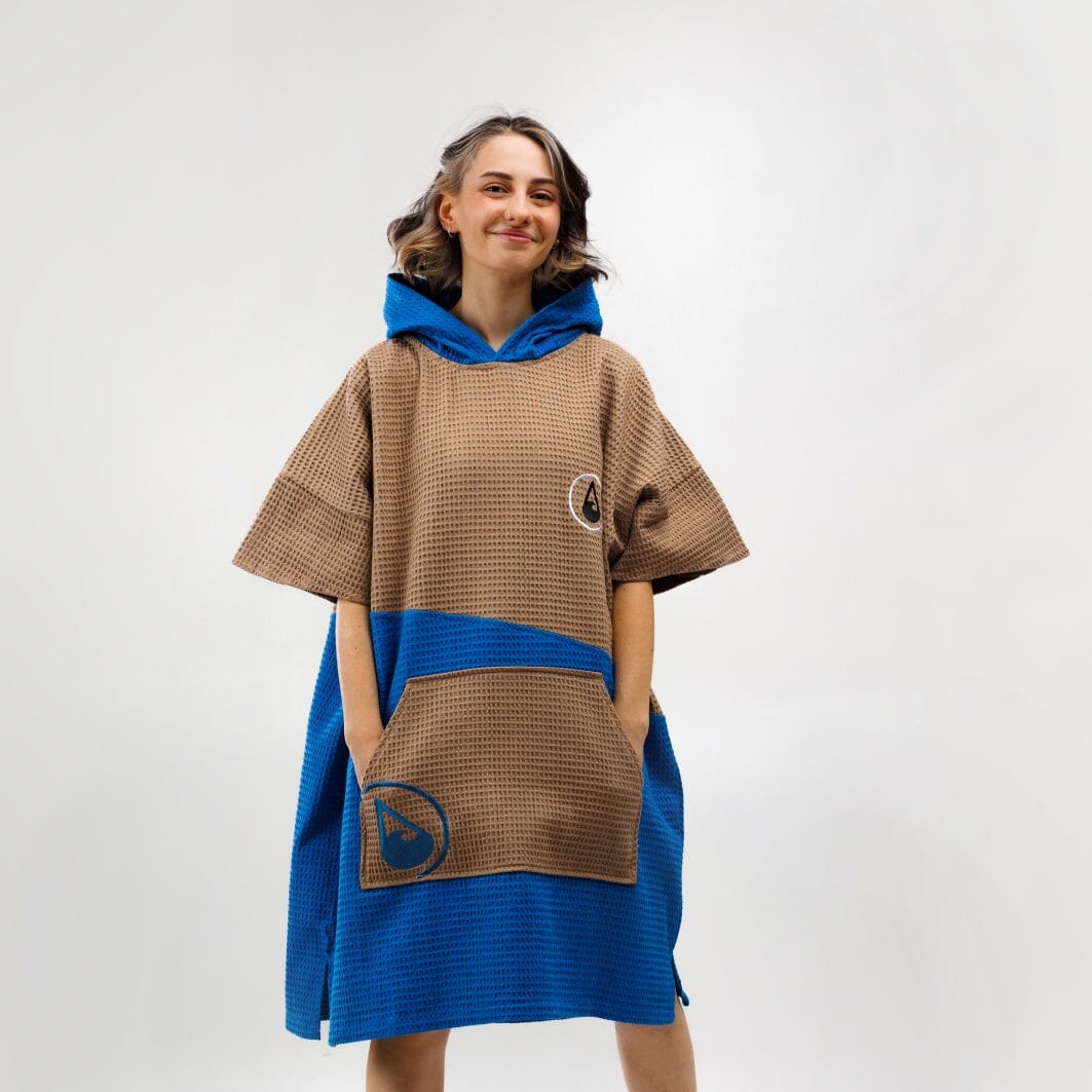 Travel Poncho Lighd, Baumwolle Waffle Piquee Travel Ponchos WAVE HAWAII