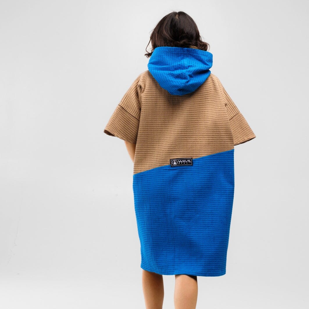 Travel Poncho Lighd, Baumwolle Waffle Piquee Travel Ponchos WAVE HAWAII