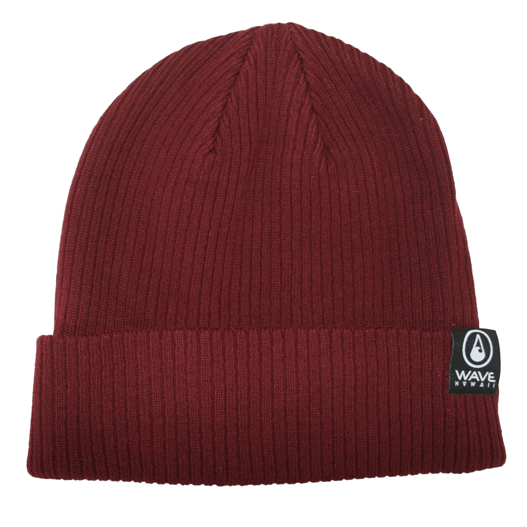 WAVE HAWAII Beanie Bio Cotton Burgundy Red Beanie Wave Hawaii