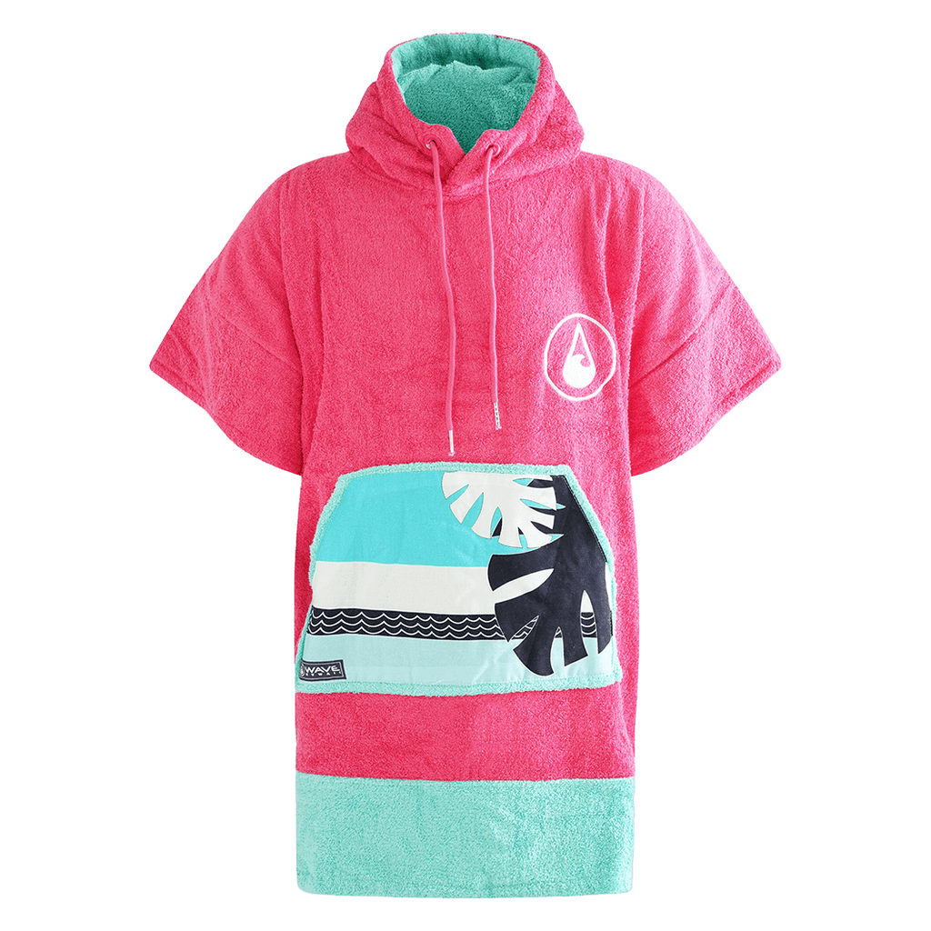 Poncho Pink Wave XS, Baumwolle Velours Kids Ponchos WAVE HAWAII 