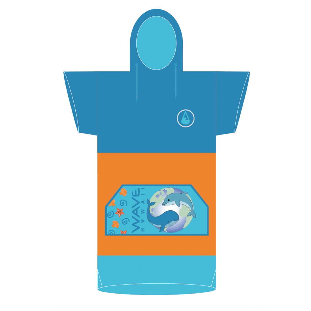 Ponchini Keiko, Baumwolle Velours Kids Ponchos WAVE HAWAII 