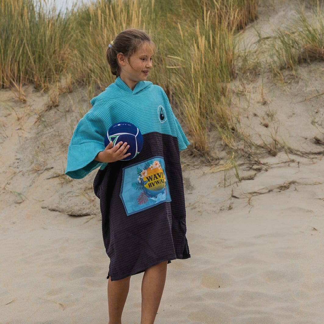 Travel Poncho Pahoa, Baumwolle Waffle Piquee Travel Ponchos WAVE HAWAII 