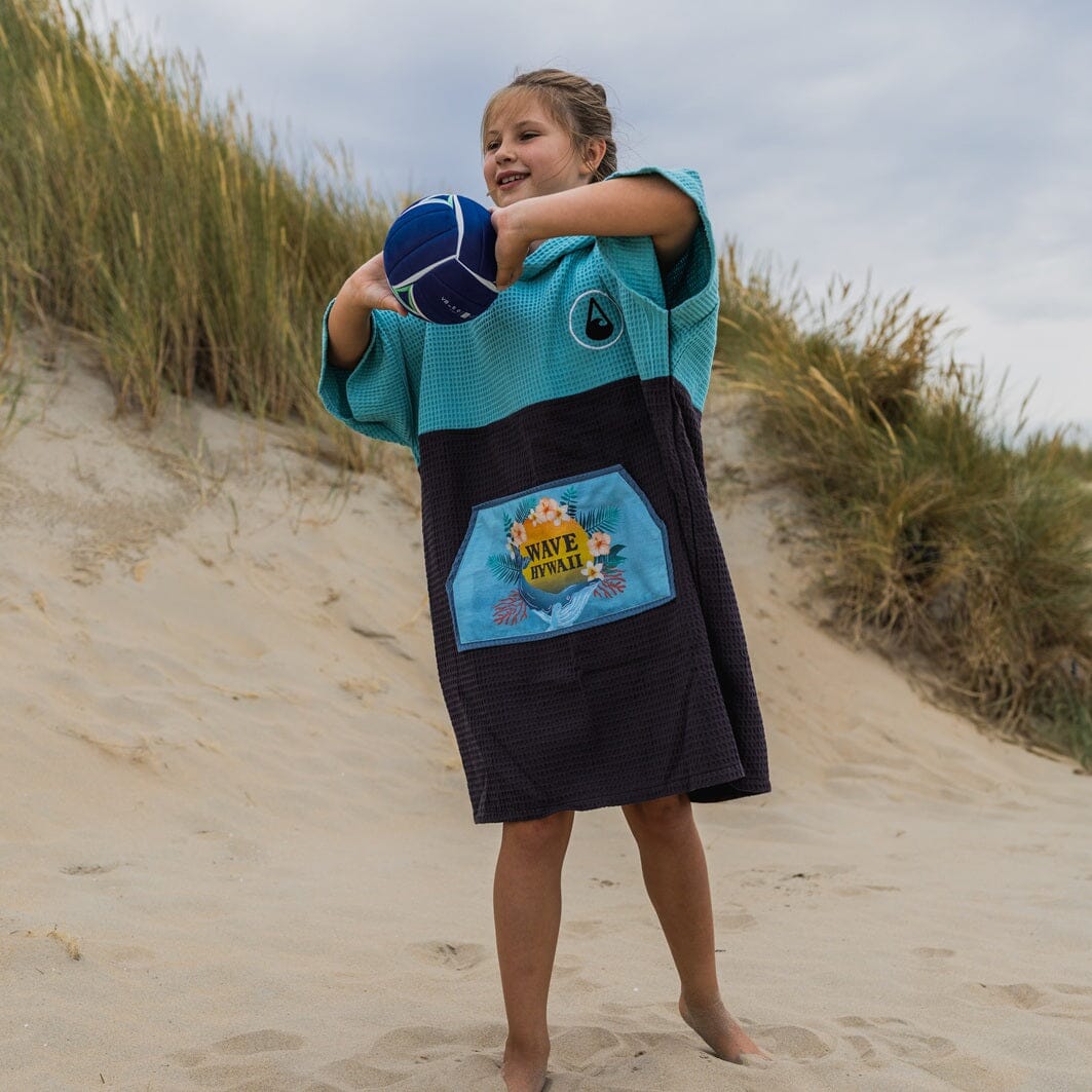 Travel Poncho Pahoa, Baumwolle Waffle Piquee Travel Ponchos WAVE HAWAII 