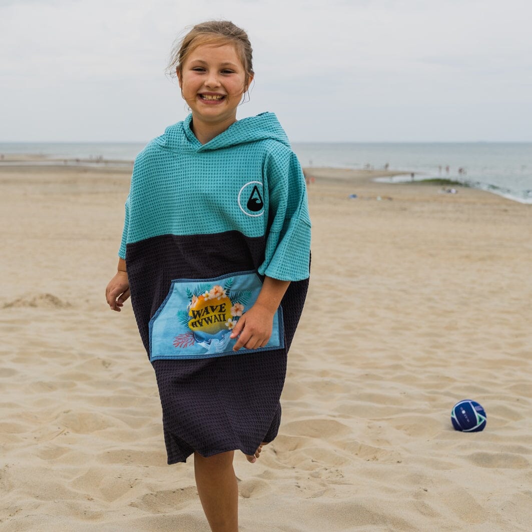 Travel Poncho Pahoa, Baumwolle Waffle Piquee Travel Ponchos WAVE HAWAII 