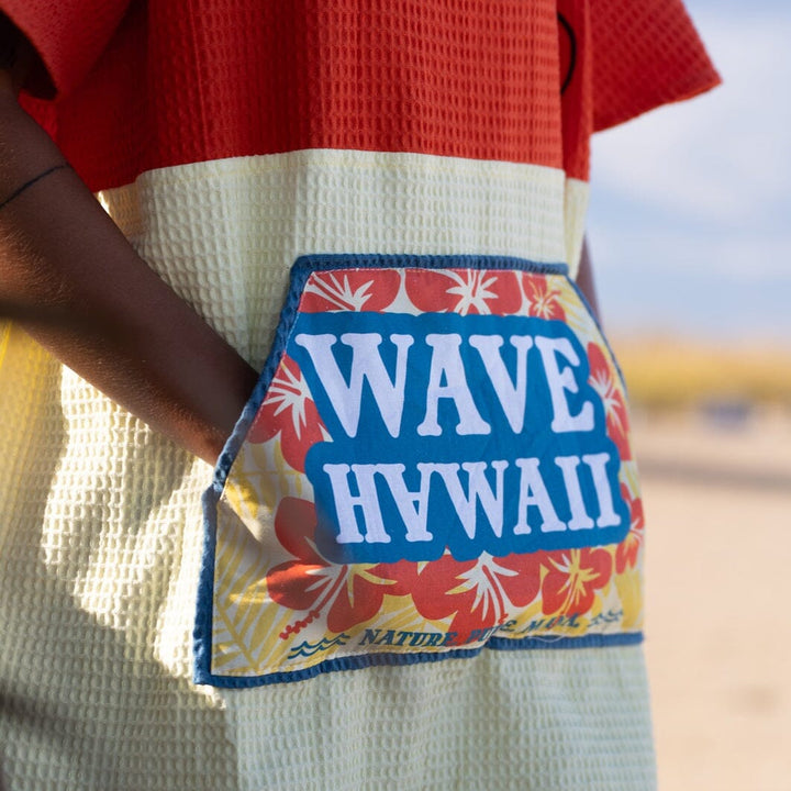 Travel Poncho Wailua, Baumwolle Waffle Piquee Travel Ponchos WAVE HAWAII 