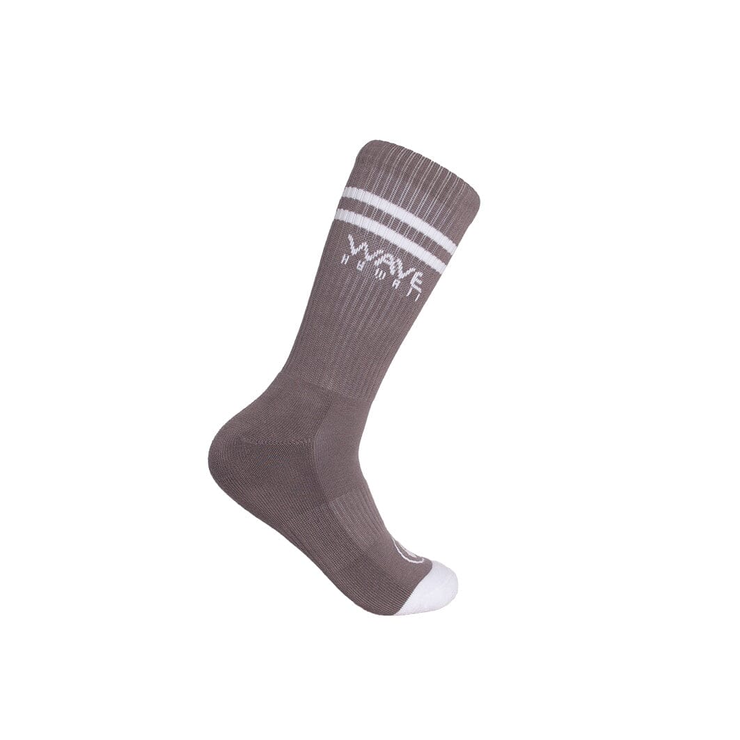 Crew Socks Stripes + Logo grey Socken WAVE HAWAII 