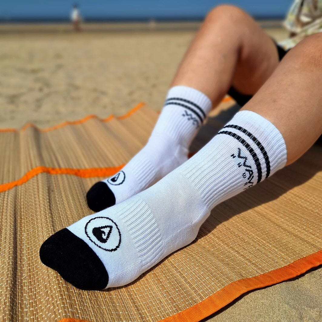 Crew Socks Stripes + Logo white Socken WAVE HAWAII 