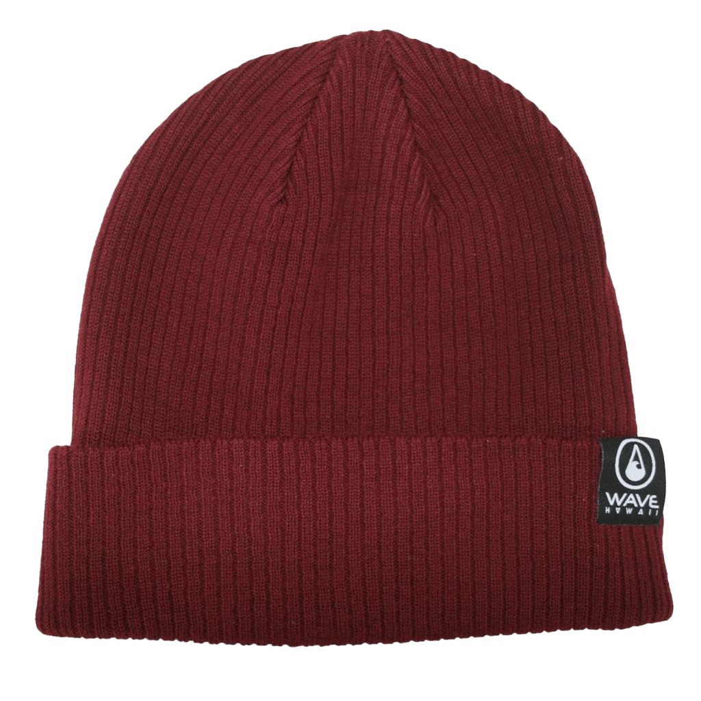 WAVE HAWAII Beanie Bio Cotton Burgundy Red Beanie Wave Hawaii 